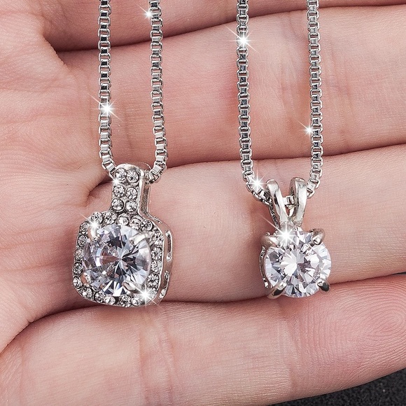 LAST ONE! silver diamond necklace ✰ - Picture 2 of 7